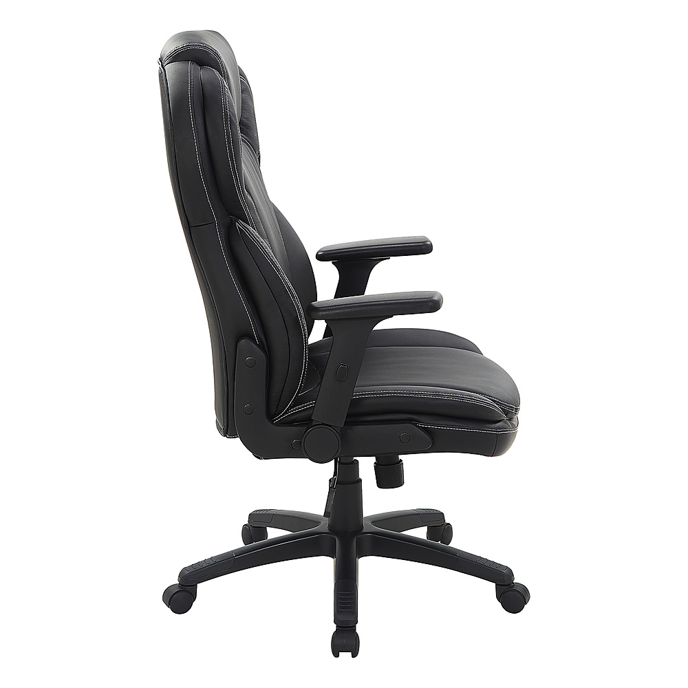 Left View: Office Star Products - Exec Bonded Lthr Office Chair - Black