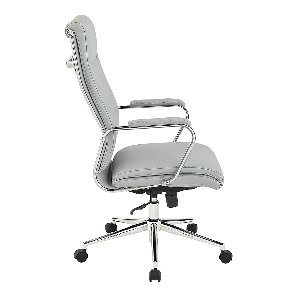 Left View: Office Star Products - High Back Antimicrobial Fabric Chair - Dillon Steel