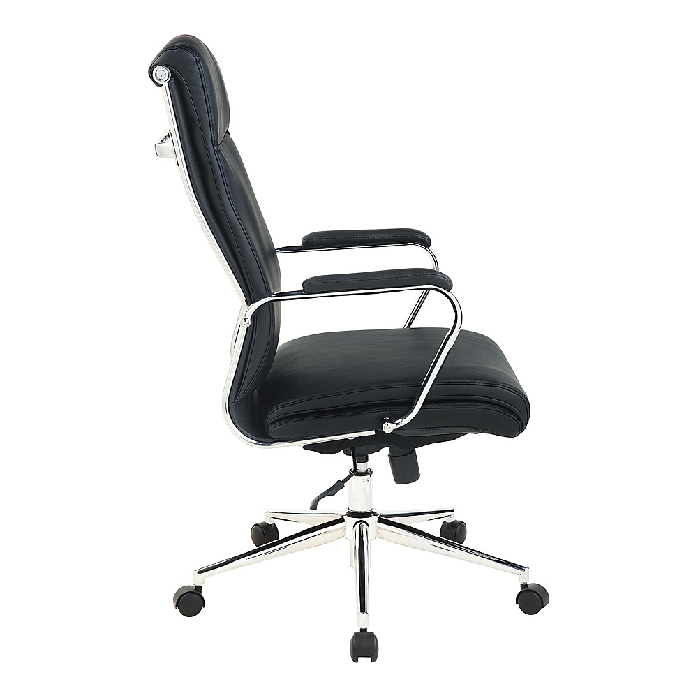 Left View: Office Star Products - High Back Antimicrobial Fabric Chair - Dillon Black