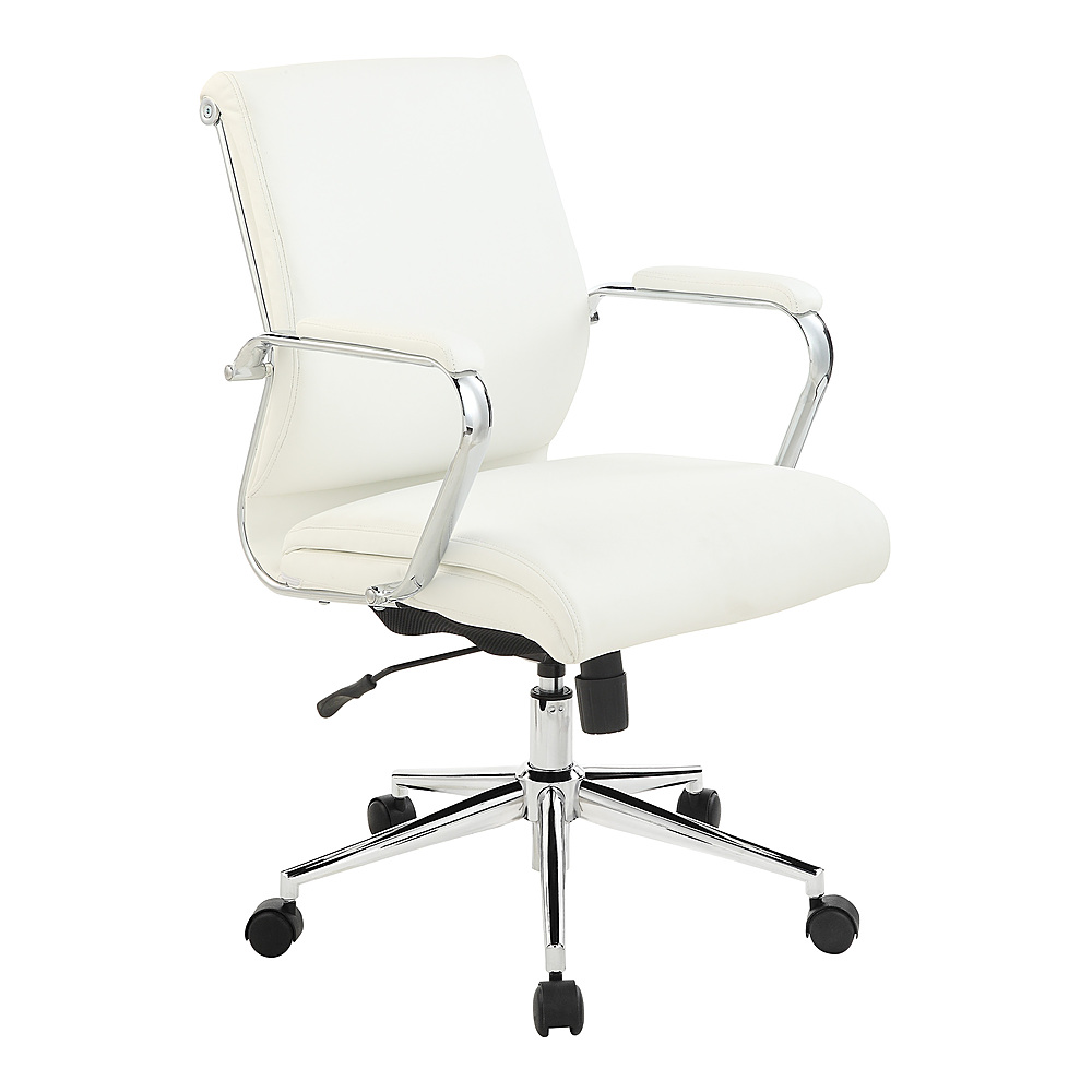 Angle View: Office Star Products - Mid Back Antimicrobial Fabric Chair - Dillon Snow