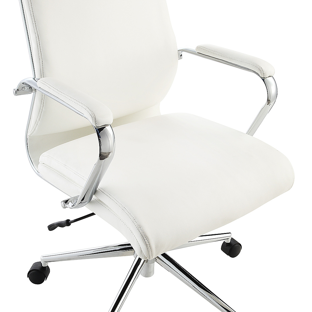 Office Star Mid Back Manager's Chair with Dillon Blue Fabric and Chrome Base