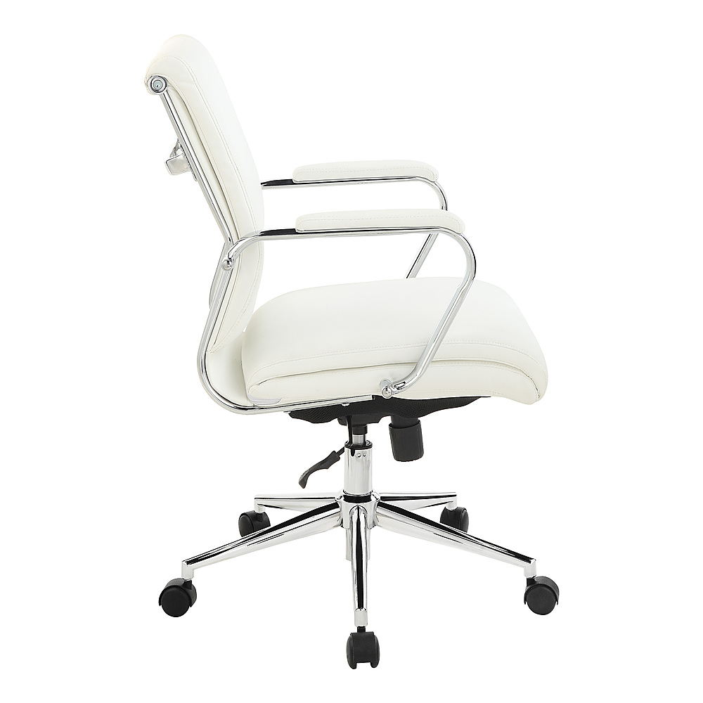 Left View: Office Star Products - Mid Back Antimicrobial Fabric Chair - Dillon Snow