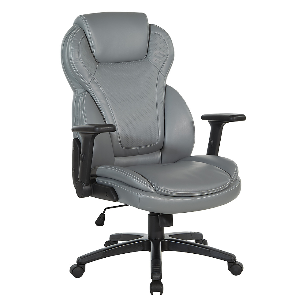 Angle View: Office Star Products - Exec Bonded Lthr Office Chair - Charcoal