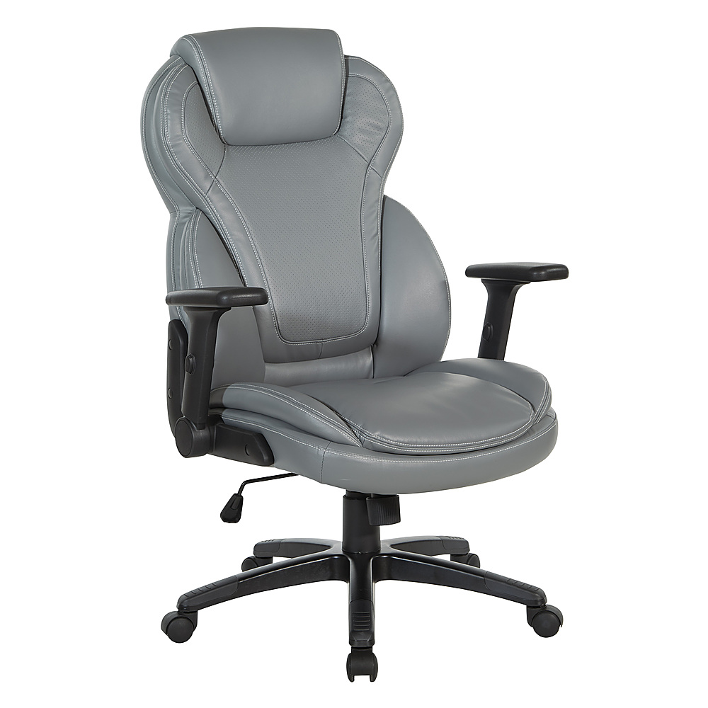 Angle View: Office Star Products - Mid-Century Wood Chair - Charcoal/Gray Wash