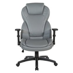 Office Star Products - Exec Bonded Lthr Office Chair - Charcoal - Front_Zoom