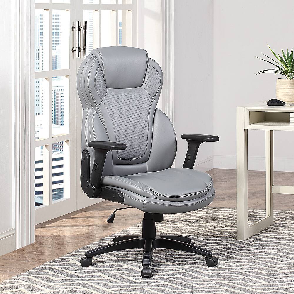 Best Buy Office Star Products Exec Bonded Lthr Office Chair Charcoal