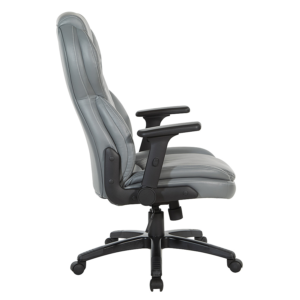 Left View: Office Star Products - Exec Bonded Lthr Office Chair - Charcoal