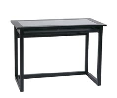 OSP Home Furnishings - Tool Less Meridian Computer Desk - Black / Clear Glass - Angle_Zoom