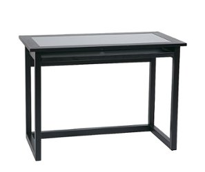 OSP Home Furnishings - Tool Less Meridian Computer Desk - Black / Clear Glass - Angle_Zoom