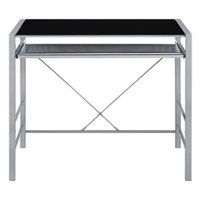 OSP Home Furnishings - Zephyr Computer Desk - Black/Silver - Front_Zoom
