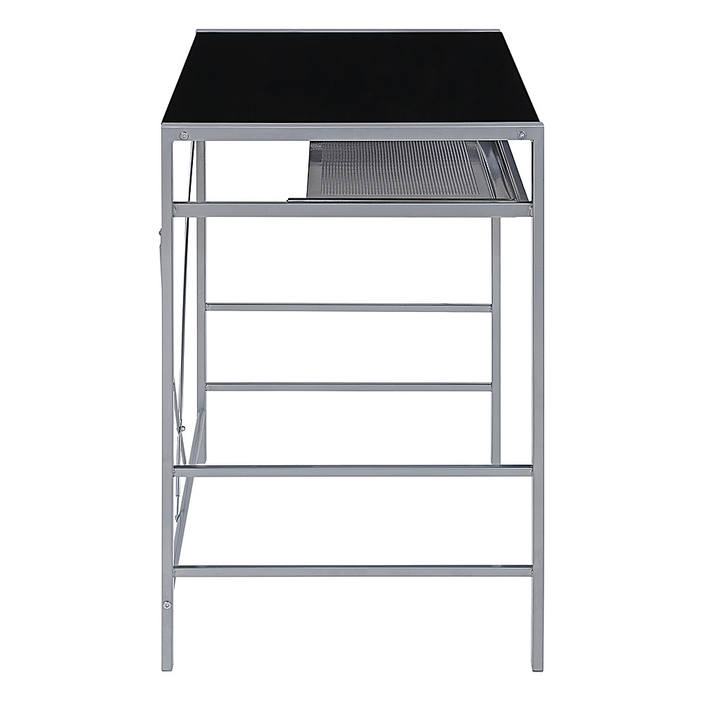 Left View: OSP Home Furnishings - Zephyr Computer Desk - Black/Silver