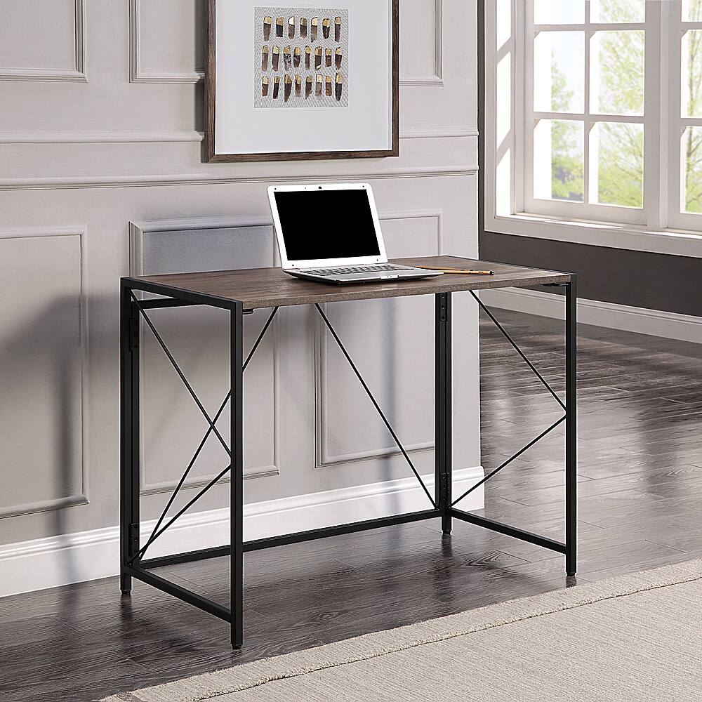 Best Buy OSP Home Furnishings Ravel Toolless Folding Desk Grey Oak