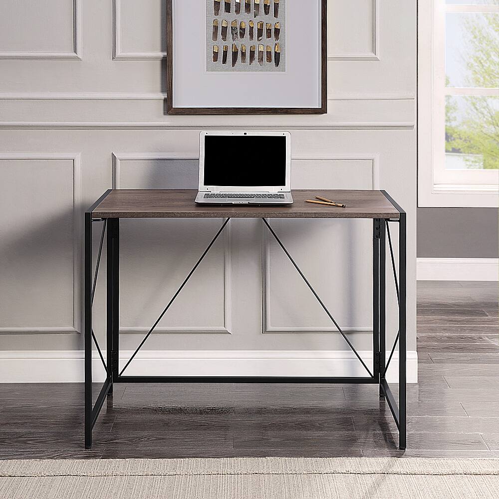 Best Buy OSP Home Furnishings Ravel Toolless Folding Desk Grey Oak