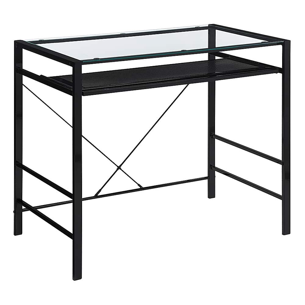 Angle View: OSP Home Furnishings - Zephyr Computer Desk - Clear/Black