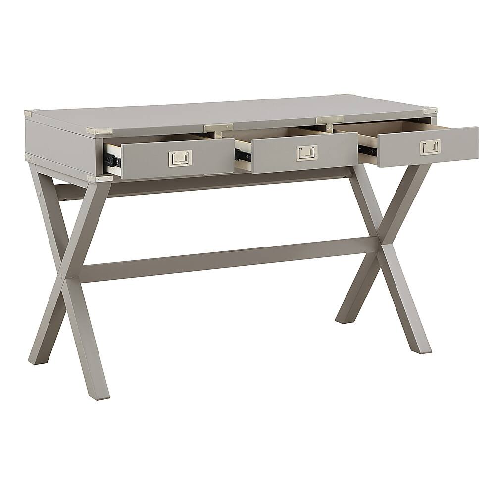 OSP Home Furnishings Wellington 46" Desk with Power Grey WELP4630GRY