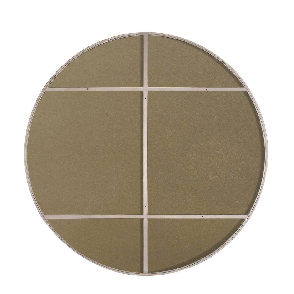 Back. Elegant Decor - Metal frame Round Mirror 48 inch Silver finish - Silver.