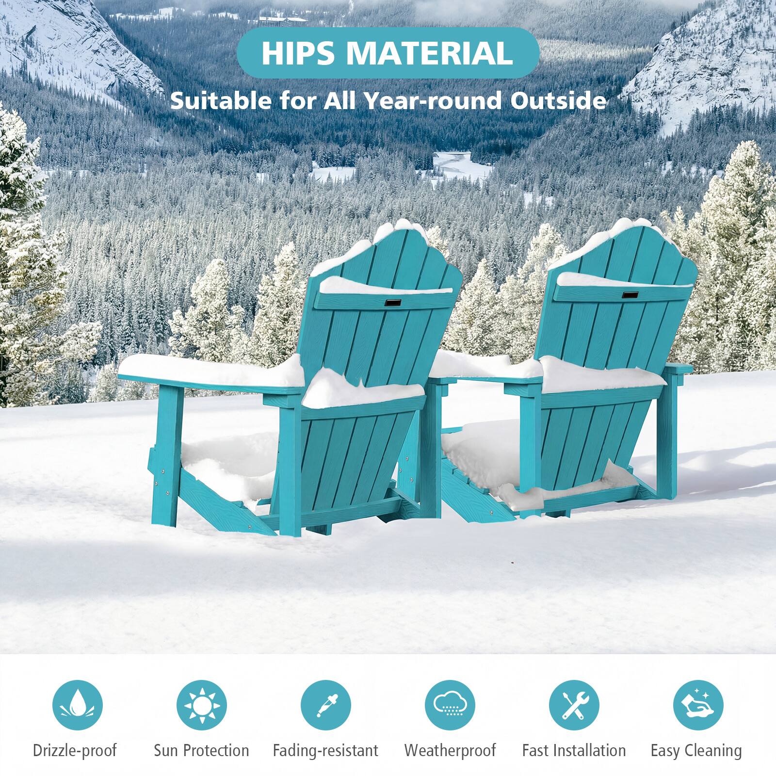 HIPS MATERIAL  
Suitable for All Year-round Outside  
Drizzle-proof  
Sun Protection  
Fading-resistant  
Weatherproof  
Fast Installation  
Easy Cleaning