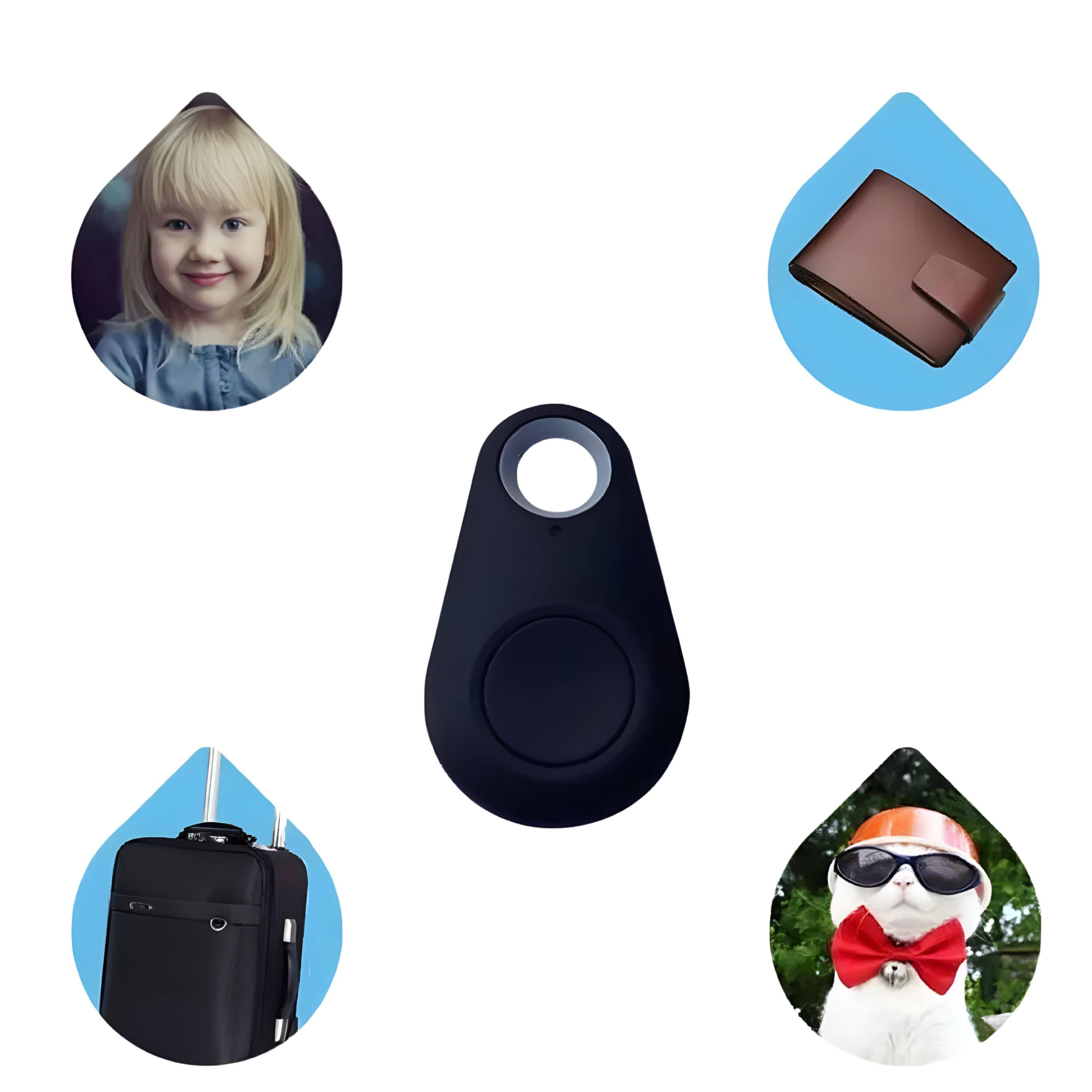 Left. Kitcheniva - Mini Bluetooth Anti-Lost Tracker GPS Locator Alarm Black - Black.