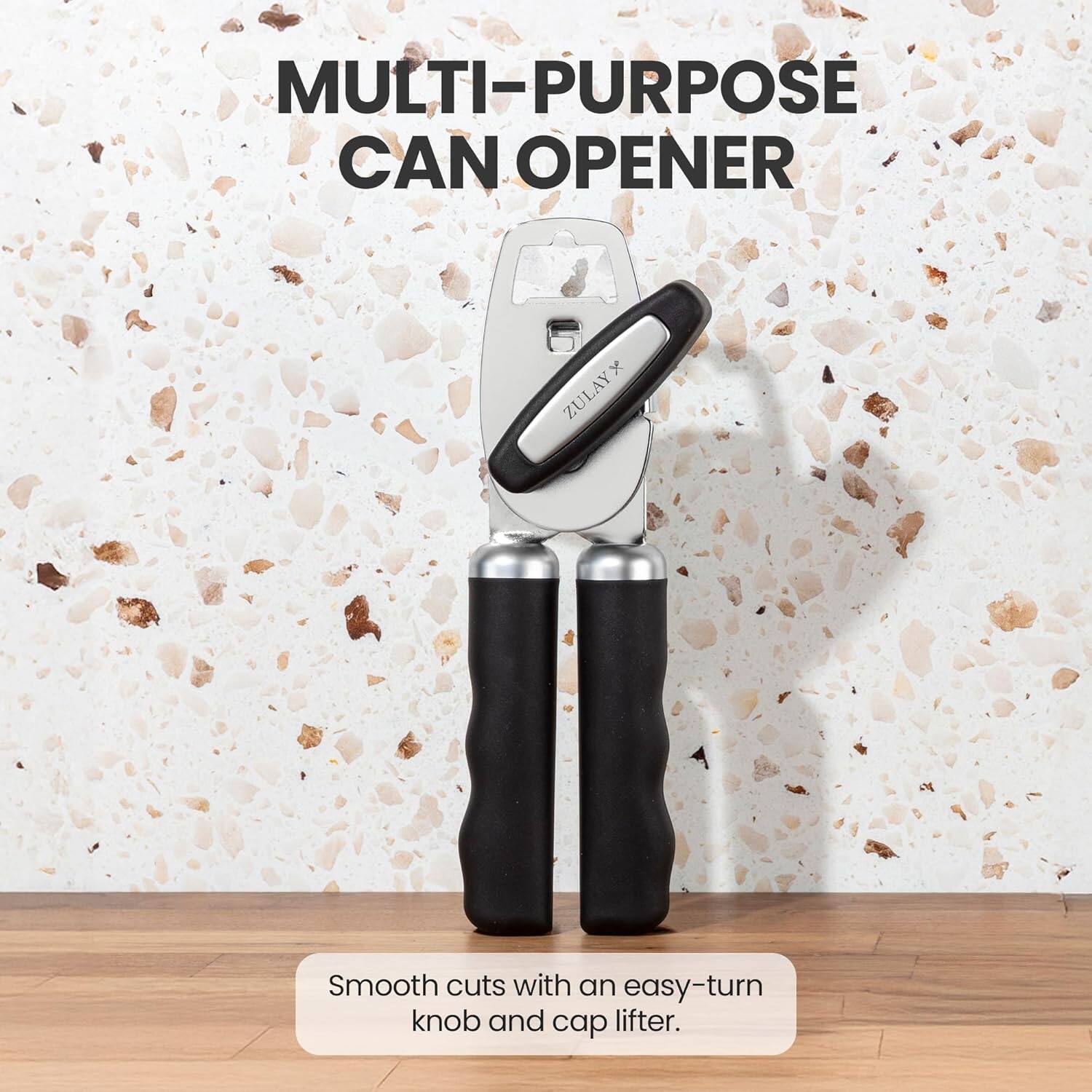 MULTI-PURPOSE CAN OPENER

Smooth cuts with an easy-turn knob and cap lifter.