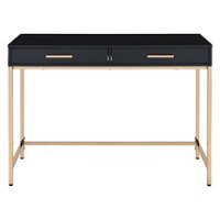 OSP Home Furnishings - Alios Black Desk - Black/Rose Gold - Front_Zoom