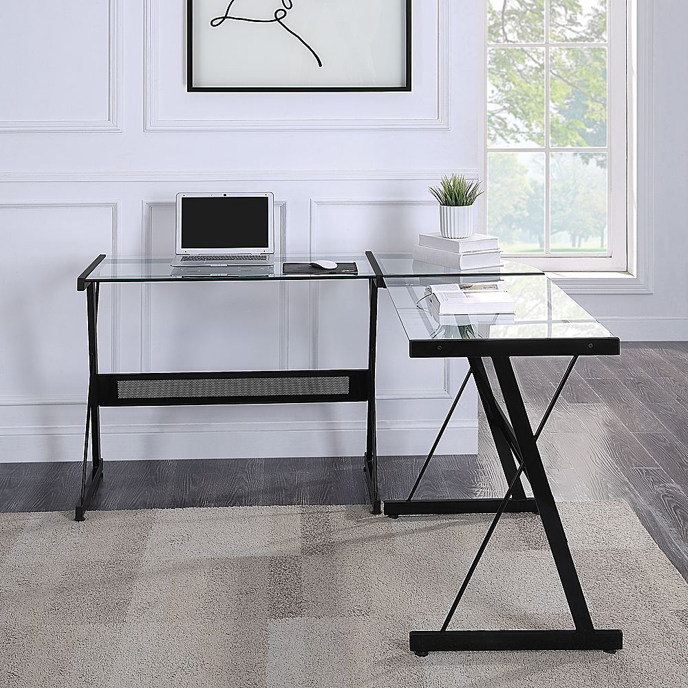 Hydle Desk Ebern Designs Color: Black/White