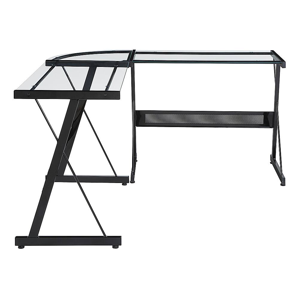 Best Buy OSP Home Furnishings Prime LShape Desk Clear/Black PME5555BLK