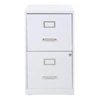 OSP Home Furnishings - 2 Drawer Locking Metal File Cabinet - White - Front_Zoom
