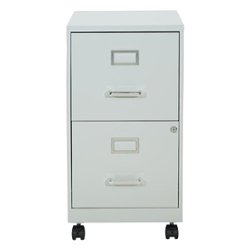 OSP Home Furnishings - 2 Drawer Mobile Locking Metal File Cabinet - Gray - Front_Zoom