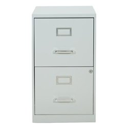OSP Home Furnishings - 2 Drawer Locking Metal File Cabinet - Gray - Front_Zoom