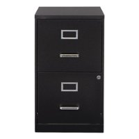 OSP Home Furnishings - 2 Drawer Locking Metal File Cabinet - Black - Front_Zoom