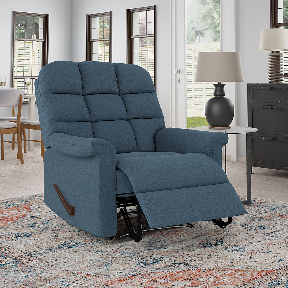 ProLounger Plush Low-Pile Velour Tufted Back Extra Large Wall Hugger Reclining Chair - Smoke Gray