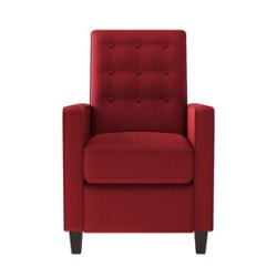 ProLounger - Gruber Textured Linen Square-Arm Button-Tufted Pushback Recliner - Red - Front_Zoom