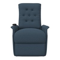 ProLounger - Gartree Plush Low-Pile Velour Power Recline and Lift Chair - Medium Blue - Front_Zoom