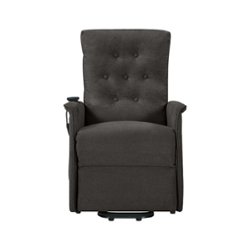 ProLounger - Gartree Plush Low-Pile Velour Power Recline and Lift Chair - Dark Gray - Front_Zoom