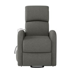 ProLounger - Hellawell Petite Chenille Power Recline and Lift Chair with Heat and Massage - Pewter Gray - Front_Zoom