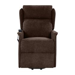 ProLounger - Phalen Classic Wingback Chenille Power Recline and Lift Chair - Mocha Brown - Front_Zoom