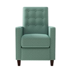 ProLounger - Gruber Tweed Square-Arm Button-Tufted Pushback Recliner - Aqua Green - Front_Zoom