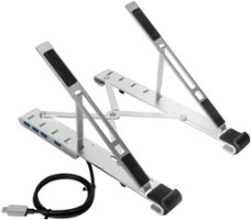 Targus - Portable Laptop Stand + Integrated USB-A Hub - Silver - Front_Zoom