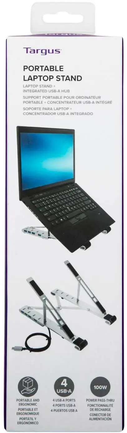 Alt View 19. Targus - Portable Laptop Stand + Integrated USB-A Hub - Silver.