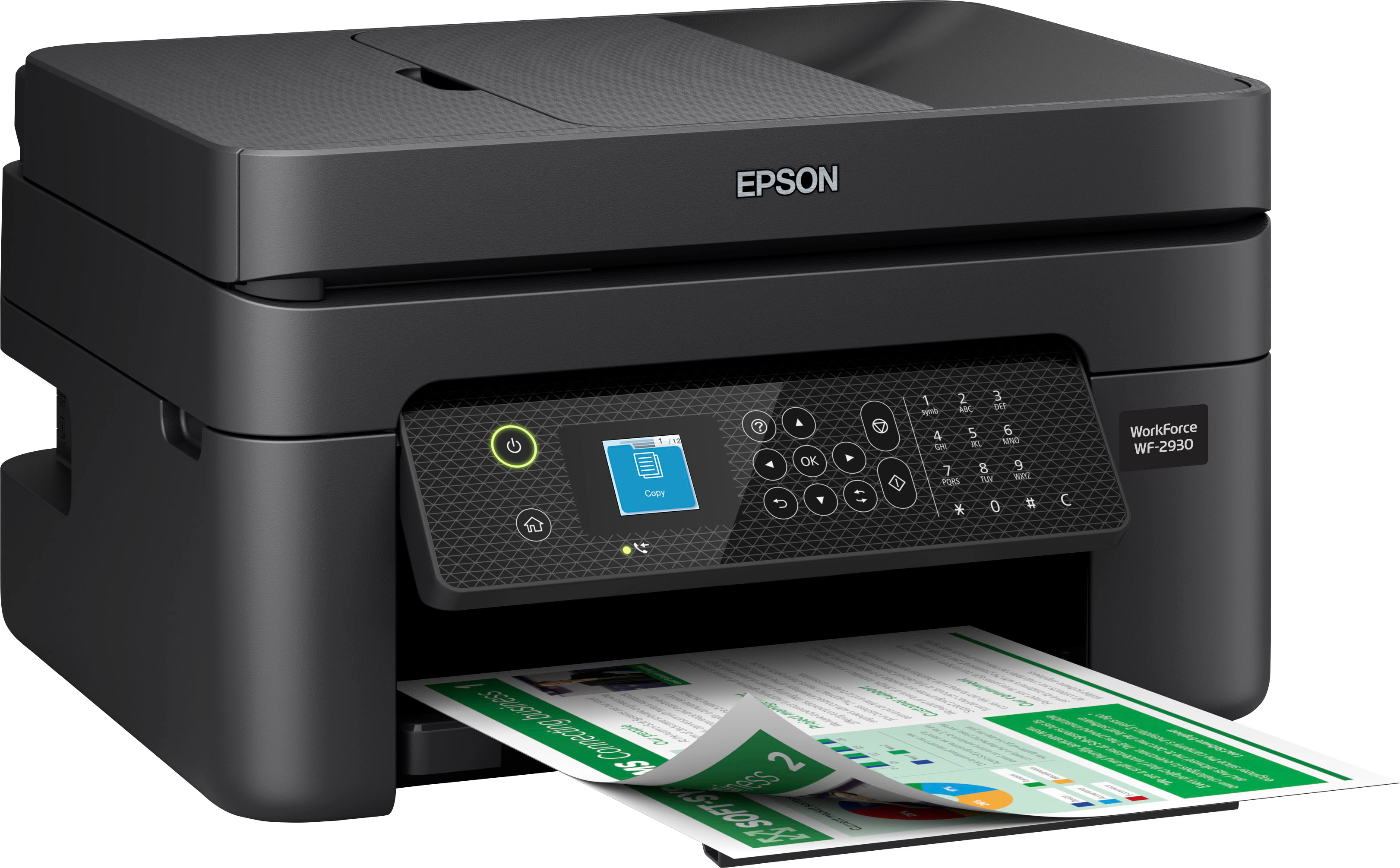 Angle View: Epson - WorkForce WF-2930 All-in-One Inkjet Printer