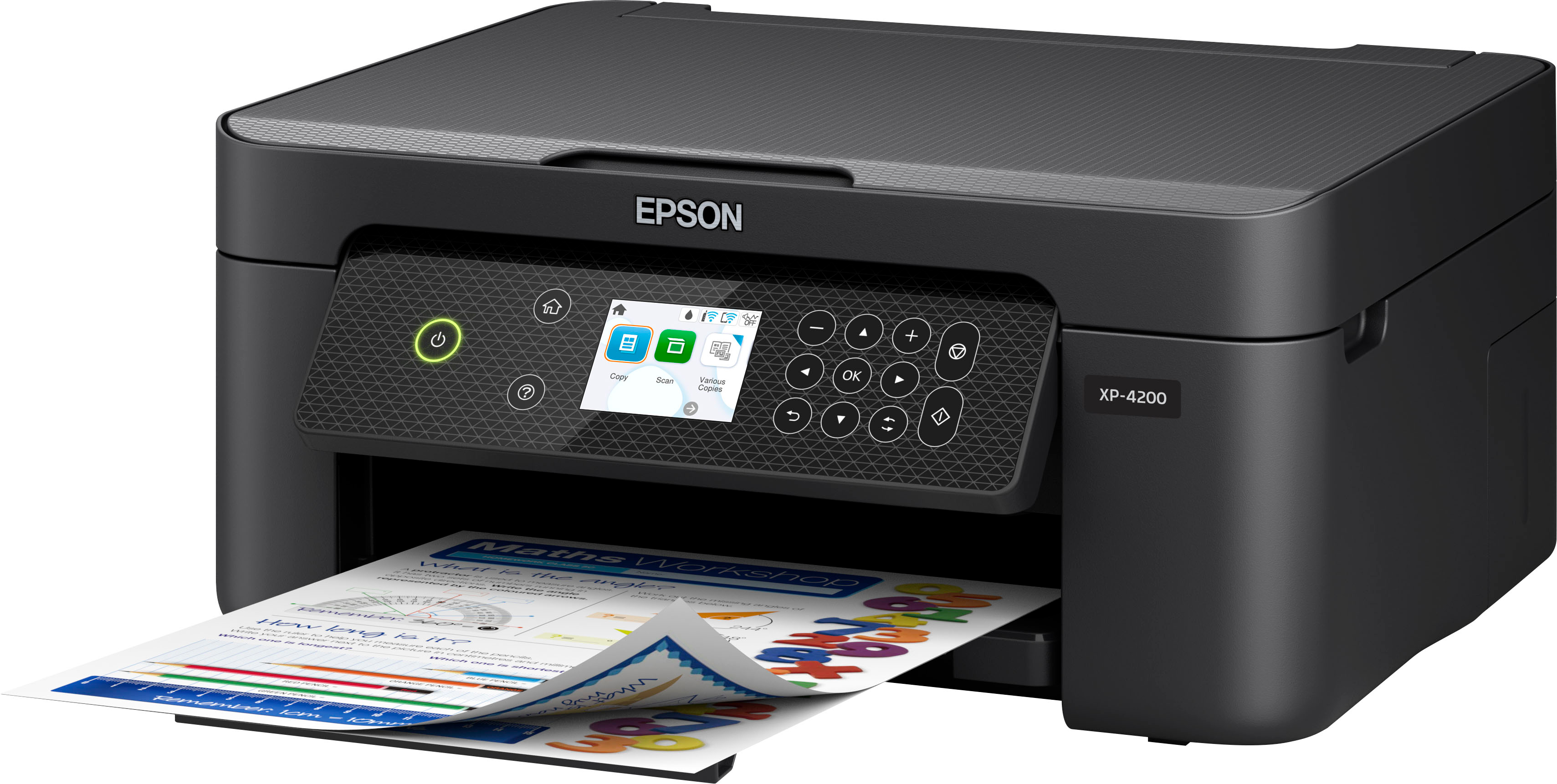 Left View: Epson - Expression Home XP-4200 All-in-One Inkjet Printer - Black