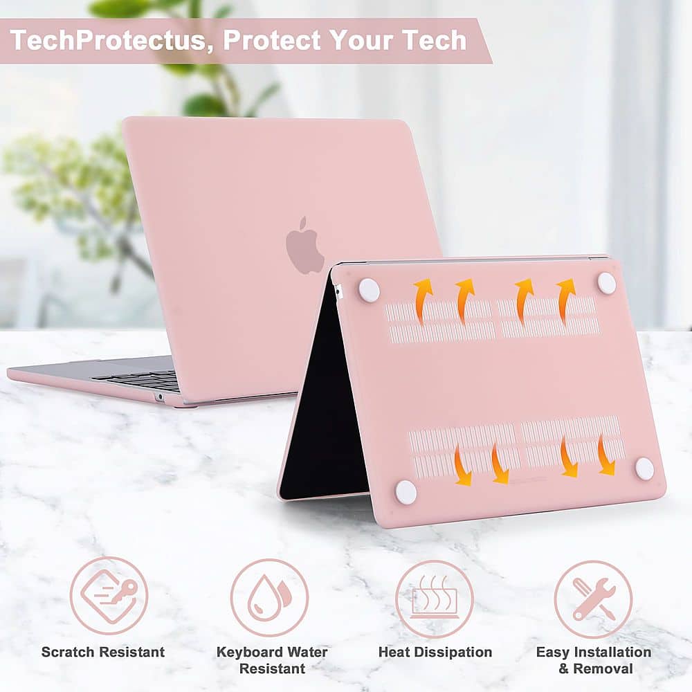 Alt View 12. Techprotectus - MacBook case for 2022-2024 MacBook Air 13.6" with Apple M2/M3 Chip-Rose Quartz - Pink.