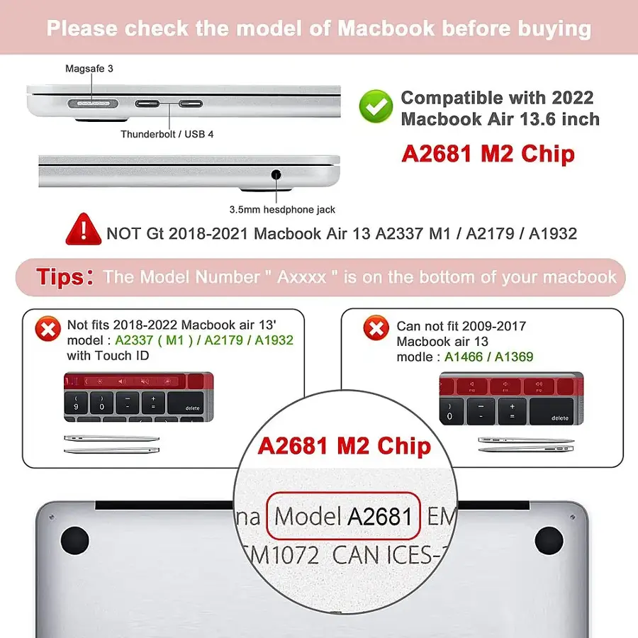 Alt View 16. Techprotectus - MacBook case for 2022-2024 MacBook Air 13.6" with Apple M2/M3 Chip-Rose Quartz - Pink.