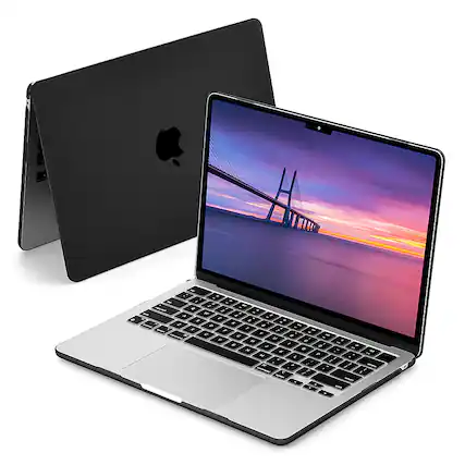 Front. Techprotectus - MacBook case for 2022-2024 MacBook Air 13.6" with Apple M2/M3 Chip - Black.