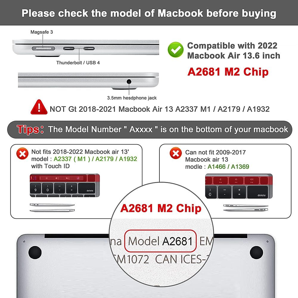 Alt View 16. Techprotectus - MacBook case for 2022-2024 MacBook Air 13.6" with Apple M2/M3 Chip - Crystal Clear.