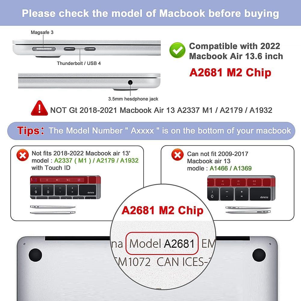 Alt View 16. Techprotectus - MacBook case for 2022-2024 MacBook Air 13.6" with Apple M2/M3 Chip-(Model A2681) - Blue.