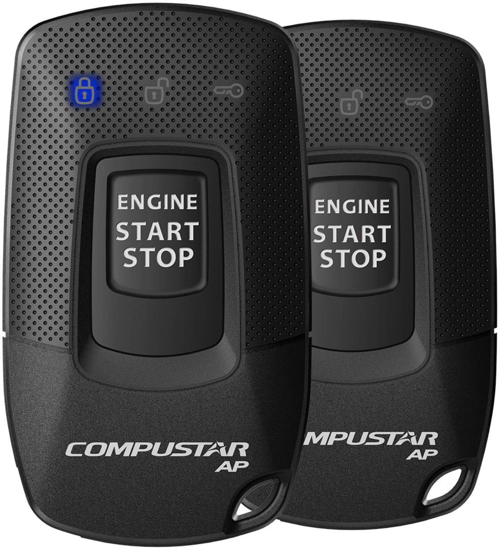 Left View: Compustar - 1-Way remote start kit with security - Installation Included - Black