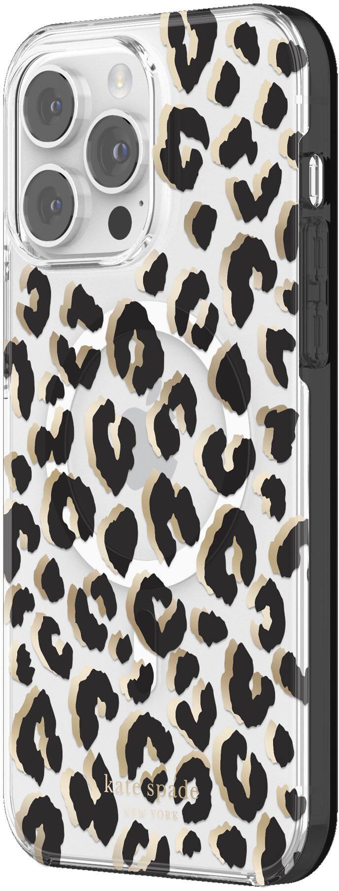 Angle. kate spade new york - Protective Hardshell Magsafe Case for iPhone 14 Pro Max - Leopard.