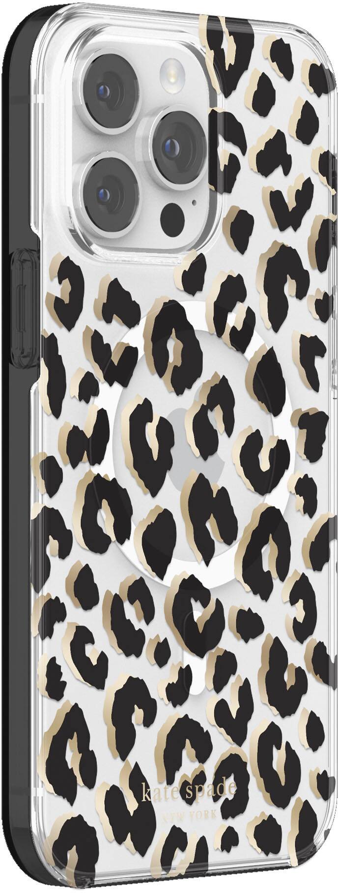 Left. kate spade new york - Protective Hardshell Magsafe Case for iPhone 14 Pro Max - Leopard.
