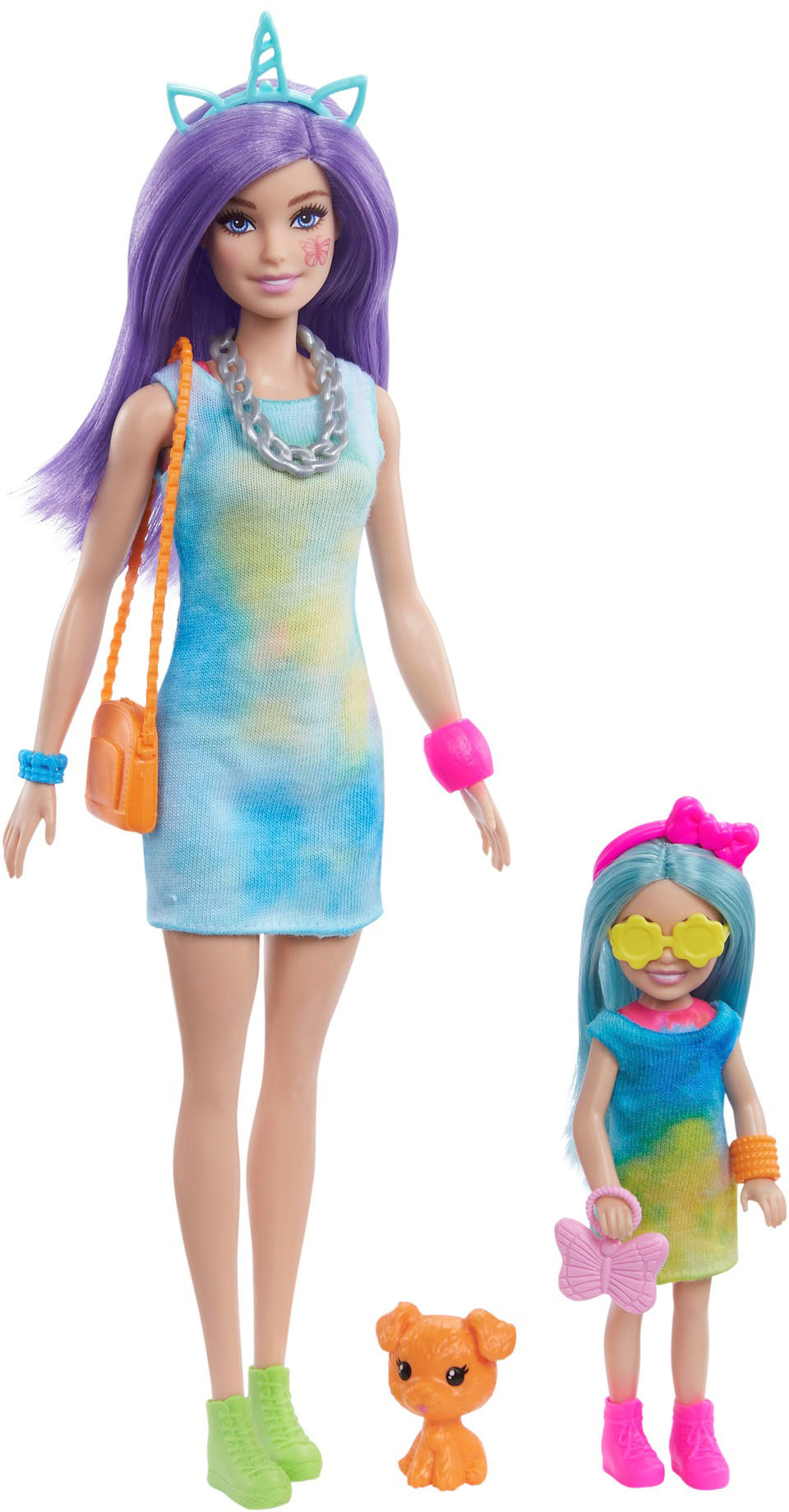 Barbie Color Reveal Dolls Neon Tie-Dye Series from Mattel Unboxing +  Review! 